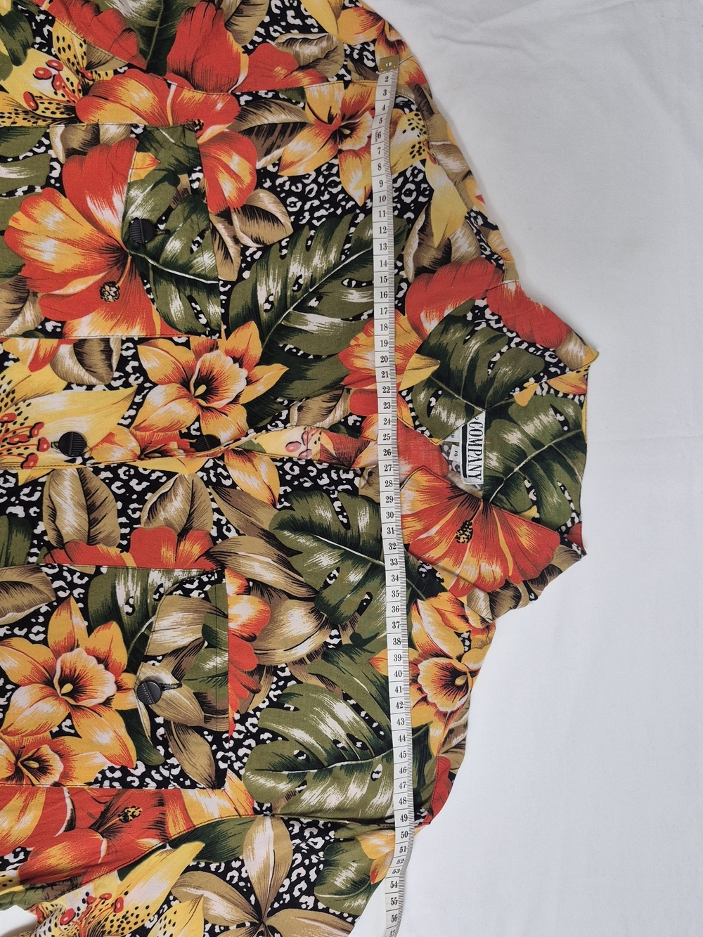 SK & Company Tropical Floral Button-Up Shirt Rayon Size 14 - Picture 6 of 10
